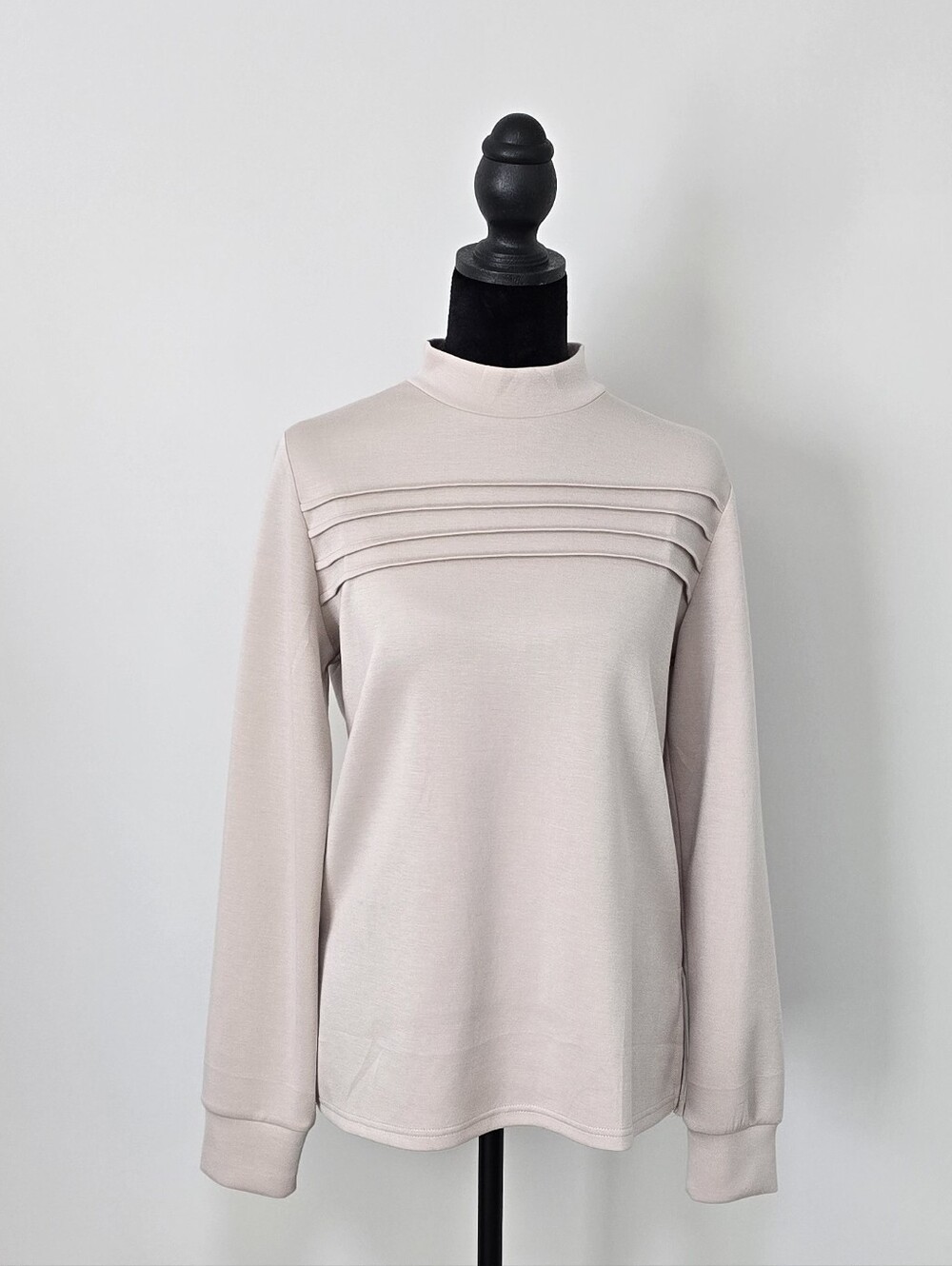 Mock Neck Long Sleeve Sweater in Light Blush